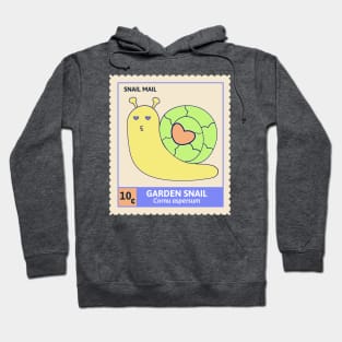 Kawaii Cute Garden Snail, Funny Pun, Stamp Collection, Snail Mail Hoodie